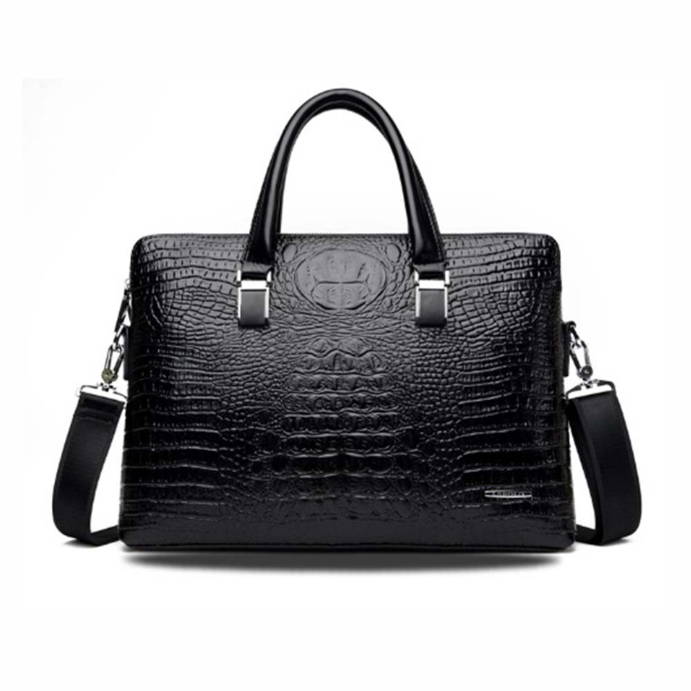Business Men Handbag Genuine Leather Briefcase Shoulder Laptop Bag (1)