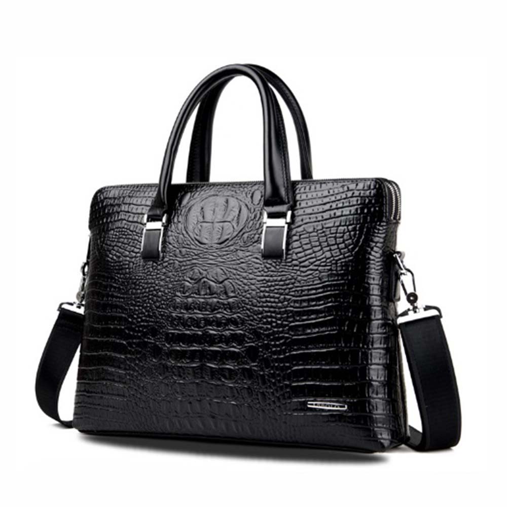 Business Men Handbag Genuine Leather Briefcase Shoulder Laptop Bag (2)