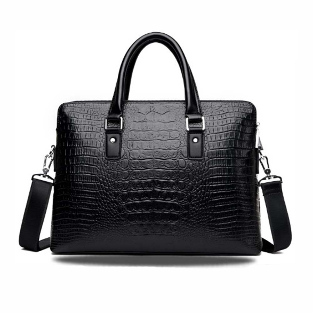 Business Men Handbag Genuine Leather Briefcase Shoulder Laptop Bag (3)