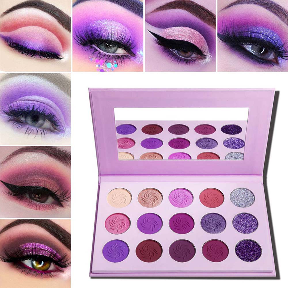 Eyeshadow Palette 15 Color Matte Shimmer Pigmented Rainbow Neon Makeup (4)