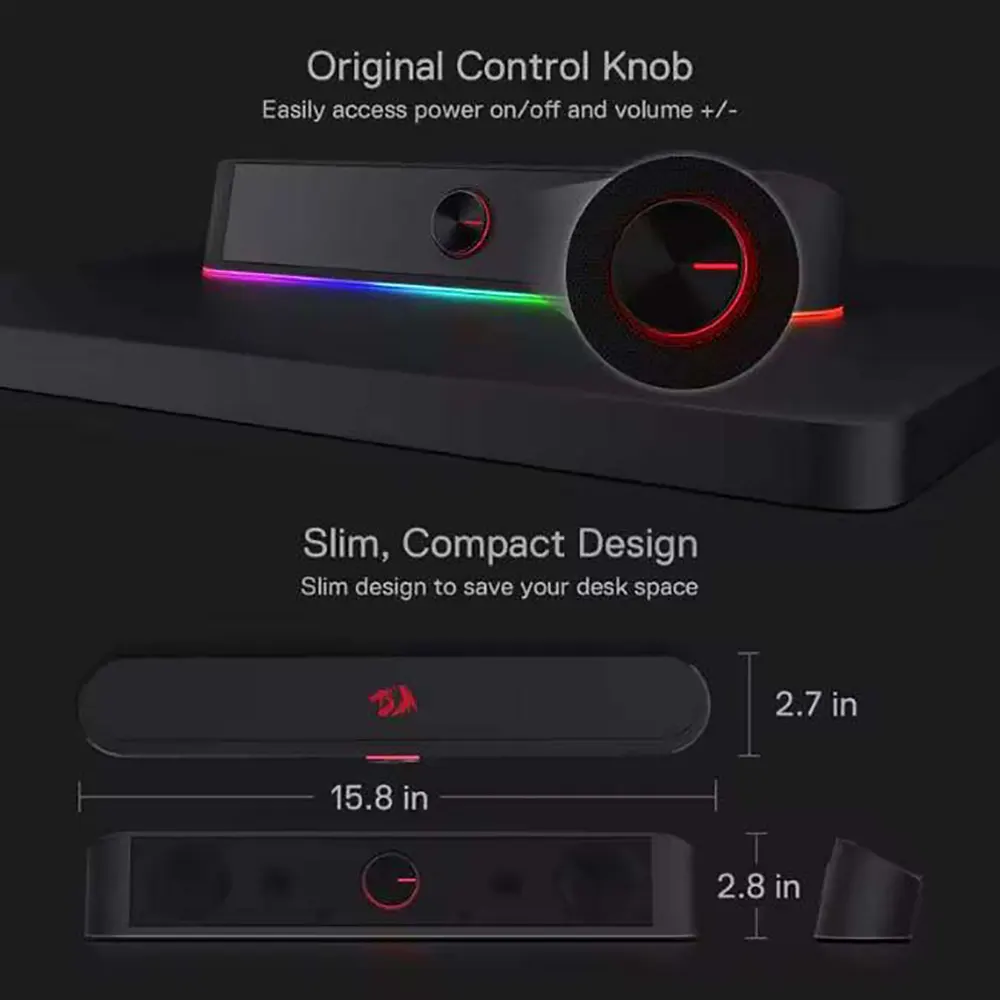 GS560 Adiemus RGB USB Desktop Soundbar 2.0 Channel Computer Speaker Dynamic Lighting (5) GS560 Adiemus RGB USB Desktop Soundbar 2.0 Channel Computer Speaker Dynamic Lighting