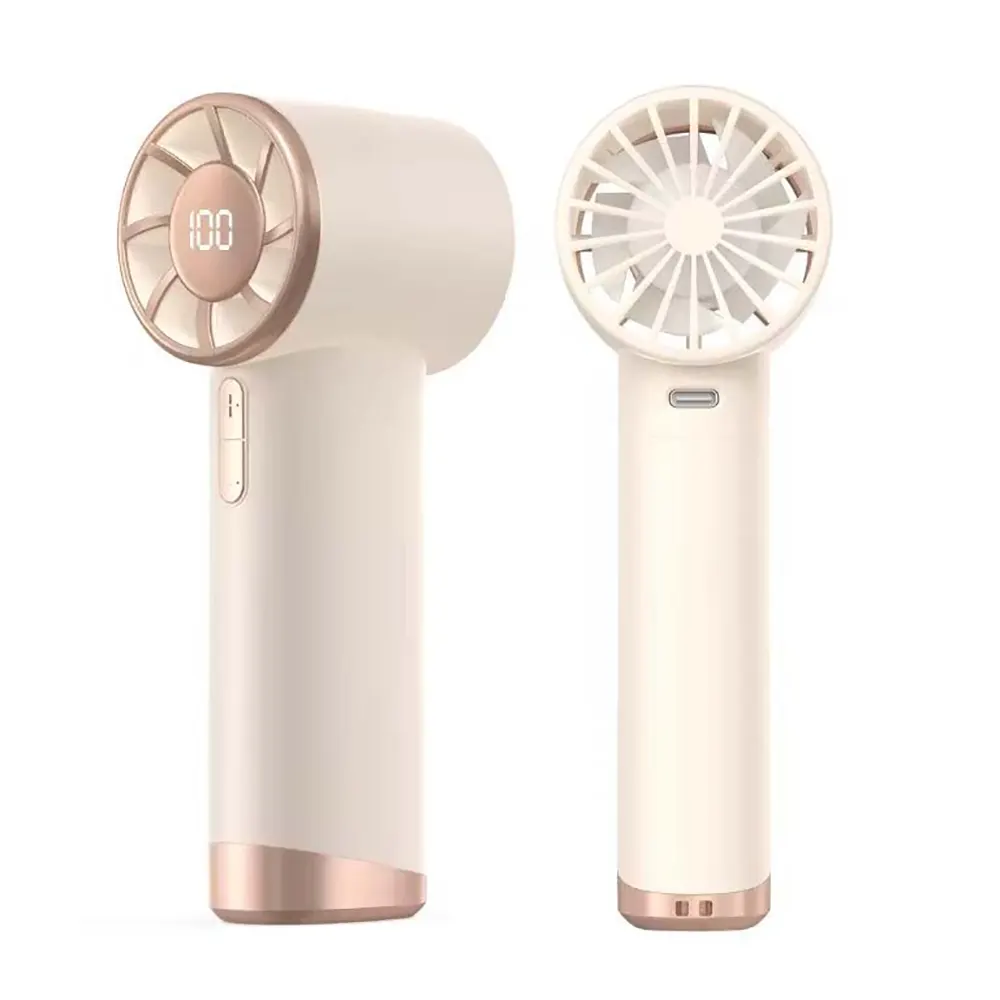 Portable Turbo Handheld Fan with 3000mAh Battery and Digital Display (1) Portable Turbo Handheld Fan with 3000mAh Battery and Digital Display
