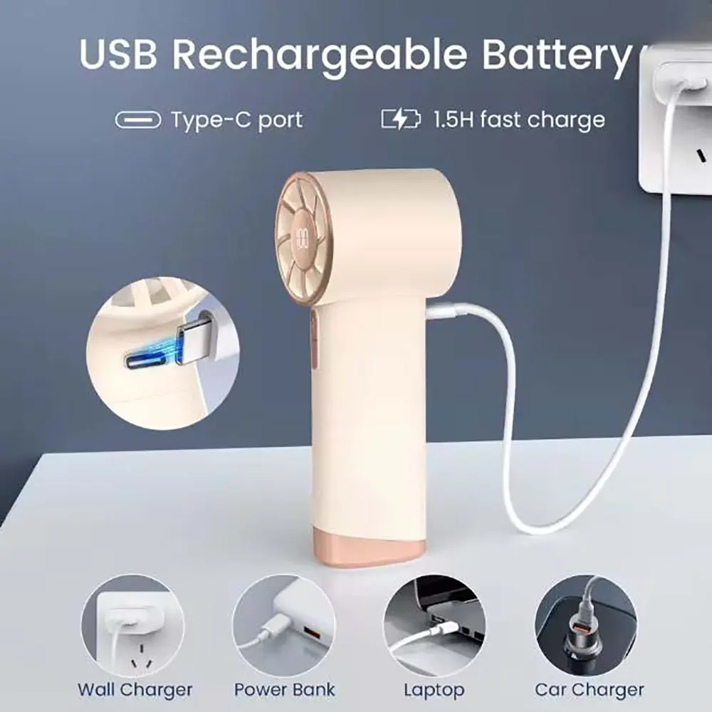 Portable Turbo Handheld Fan with 3000mAh Battery and Digital Display (7) Portable Turbo Handheld Fan with 3000mAh Battery and Digital Display