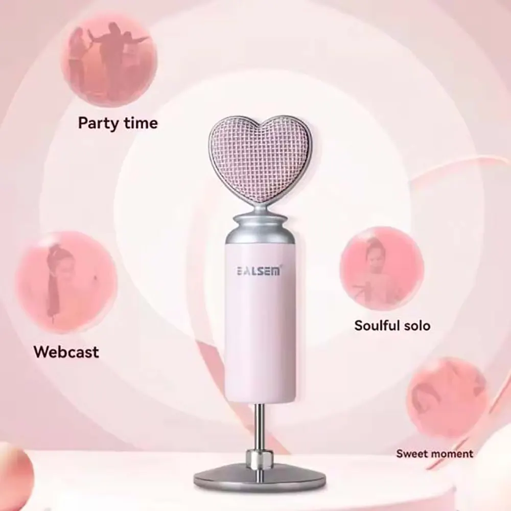 USB-C Noise Reduction Condenser Microphone For Mobile PC Live Streaming Pink Kit (2) USB-C Noise Reduction Condenser Microphone For Mobile PC Live Streaming Pink Kit