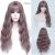 Long Mix Purple Women Wigs With Bangs Synthetic Kinky Curly